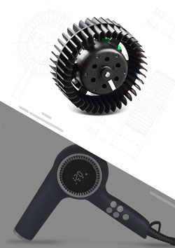 可大批量定制的紧凑型外转子风筒电机电吹风电机230V70W无刷直流电机